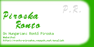 piroska ronto business card