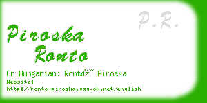 piroska ronto business card